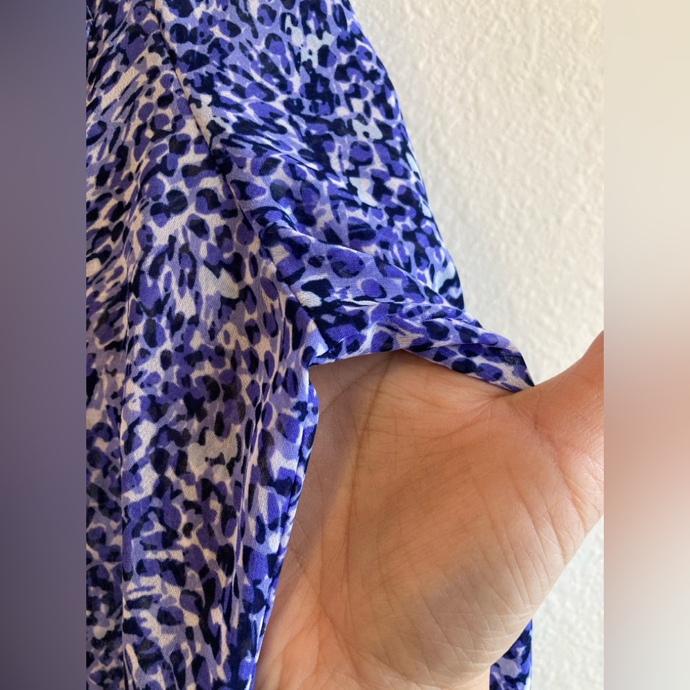 Liz Claiborne Lavender Blue Dot Print Button Down Blouse Size S - Picture 4 of 9